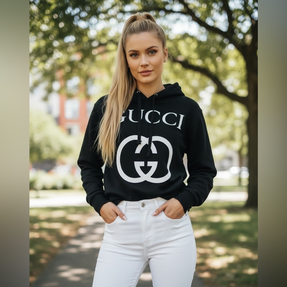 Gucci GG Interlocking Black Unisex Hoodie